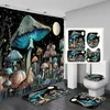 Rideaux de douche Ensemble de rideau de douche en tissu forêt fantastique nuit mystérieuse Jungle pleine lune lac vigne papillon conte de fées ensemble de salle de bain R230830