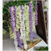 Couronnes de fleurs décoratives 80 200 cm super longues fleurs artificielles en soie hortensia guirlande de glycine pour jardin maison décoration de mariage Ot3Cd