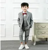 Zestawy odzieży Wysokiej jakości styl w stylu Anglii Plaid Boy Formal Suit/Flower Suit/Dżentelmen Nectie Boys 5-częściowy zestaw kombinezonu 3327