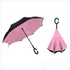 Guarda-chuvas C Handle Invertido 46 Cores Proteção Não Matic Sunny Umbrella Paraguas Rain Reverse Design Especial Drop Delivery Home Ga Ot3Lg