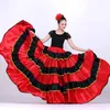 Palco desgaste adulto feminino espanha carnaval festa flamenco saia listrado plus size rendas trajes de dança do ventre para mulher vestido espanhol