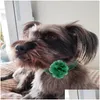 Dog Apparel 50/100Pcs Collar Flowers Pet Bow Tie Charm Collars Puppy Charms Flower Slides Attachment Decoration Grooming Accessories D Dhuur