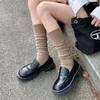 Calcetines de mujer JK rodilla alta algodón sólido largo moda femenina medias de punto a rayas vestido de pierna Calcetine Medias