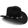 Szerokie grzbietowe czapki wiadra 3 rozmiary rodzica mężczyźni kobiety Kids Western Cowboy Panama Sunhats Fedora Caps Trilby Jazz Sombrero Travel Party 230830