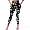 Women's Leggings Skeleton Print Halloween Workout Gym Yoga Pants High Waist Funny Leggins Elastic Graphic Sports Tights Gift