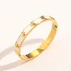 Bangle Fashion Style Bracelets Women Bangle Wristband Cuff Designer Brand Letter Jewelry Crystal 18K Gold Plated Stainless steel Wedding Lovers