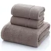 Towel Drop 3-teiliges Set aus Baumwolle, saugfähige Badetücher für Erwachsene, einfarbig, weiches Gesicht, Handbrause für Badezimmer