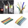 Drinking Straws 18Cm/20Cm/25Cm Reusable Eco Borosilicate Glass Sts Clear Colored Bent Straight Milk Cocktail St Drop Delivery Home G Dhf38