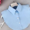 Bow Ties Business Wear Blus Collar Korean Style Cotton Women's Shirt Fake