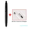 Fountain Pens Smoothly Brand A1 Retro Matte Black Retractable Fountain Pen 0.4mm Fine Nib Press Ink Pens for Writing Stationery