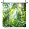 Tende da doccia Paesaggio naturale Foresta Tenda da doccia Alberi tropicali Bagno Tenda impermeabile Stampa 3D Scenario Tenda divisoria con R230831