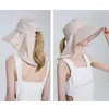 Wide Brim Hats Summer Women Bucket Hat Travel Visor Foldable Light Big Fisherman Outdoor Lengthened Neck Brace Basin