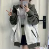 Women's Hoodies Women Harajuku Zip Up Hoodie Oversize Sweatshirt Preppy Style Korean Fashion Couple Long Sleeve Outerwear Autumn