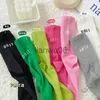 Others Apparel Pink Socks Women's Spring and Autumn Style Midtube Socks Ins Outside Wear Cotton Bottoming High Waist Letter Sports Stockings J230830