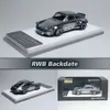 Diecast Model Collection 1 64 RWB 911 Coupe Backdate Raw Silver Diorama Car Miniature Carros Toys 230829