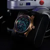 Zegarek oblvlo Prosty moda automatyczny zegarek mechaniczny dla mężczyzn Luminous Earth Star skórzany pasek wodoodporny Casual Gift Clock GC 230830