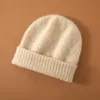 Bonnet Skull Caps 100 chèvre cachemire tricot chapeaux hiver extérieur femme chapeaux évider mode bonnets chapeau pour femmes chaud Skullies 230829