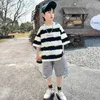 Наборы одежды Summer Boy Set Kids Boutique Boutique Fashion Stripe Sport