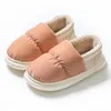 Slippers Cotton Mop Warm Soft Plush Thicken Home PU Waterproof Indoor Shoes For Women All-inclusive Slides Anti-slip Zapatos