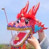 Otros juguetes 3D Dragon Head Fitness Dance Doble cara Colorido Seda Etapa Props Año Regalos Al aire libre Padre Niño Deportes 230829