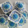 Bord Mats Nordic Crochet Multicolor Doilies Flowers Coasters Square10cm Hand Hook Sticked Dinner Ytor Mat Christmas Party 30pcs