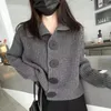 Malhas femininas moda feminina suéteres cardigan 2023 alta pescoço de malha queda topo francês usar camisola estilo coreano casaco