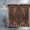 Duschgardiner träkorn dusch sovrum gardiner bambu gammal dörr hem badrum toaletter dekor vattentäta skärmar med tvättbar R230830
