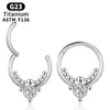 ثقب الغضروف الصناعي Tragus أنف خواتم التيتانيوم الحاجز للنساء Helix G23 Titanium Body Jewelry Girl Girl Mift arocks