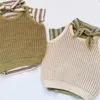 チョッキenkelibb幼児夏のブランドベスト編み物と基本的なスタイルの幼児の女の子ソリッドベストミシャベビー服230830