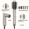Hair Dryers Professional Air Brush 6 In 1 Dryer Foldable Blow Interchangeable Brushing Head Styling Curling Wand 230829