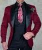 Мужские костюмы Blazers Свадебный костюм итальянский дизайн пользователь черный курительный смокинг