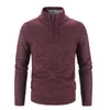 Pulls pour hommes demi-fermeture éclair col montant pull tricoté pull couleur unie col montant décontracté cachemire 230830