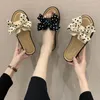 Slippers 2023 Summer The Internet Celebrity Fashion All-match Super Fire Bow Tie Sandy Beach Fairy Style Non-slip Female Sandals