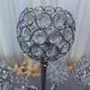 Titulares de vela Adereços de casamento Manufactory Atacado de alta qualidade Bolas de cristal altas Prata 7 Head Centerepiece Holder AB1194