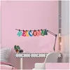 Window Stickers Welcome Alphabet Pattern Wall Sticker Colorf Removable Decal For Home Office Classroom Decor Drop Delivery Garden Deco Dhxos