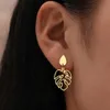 Boucles d'oreilles breloques classique Vintage plante d'eau feuilles mode pendentifs boucles d'oreilles pour femmes bijoux filles cadeaux R230830
