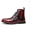 Stivali Uomo Personalità retrò Rosso Blu Comode scarpe stringate in pelle Moda Uomo Suola resistente Taglia casual 3848 230829