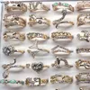 50 stks/pak Dier Element Strass Leuke vrouwen Ringen Beer Vorm etc.