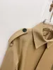 Trench da donna Il cappotto in lana filata visibile agli occhi ha un effetto twill di alta qualità per una sensazione confortevole