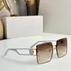 Big Square Frameless Solglasögon Designer Wide Glasses Temple Clear Fashion Sun Glasses Women Men