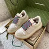 Screener-sneakers voor dames met metalen kristallen Dubbel canvas Sportschoenen voor heren Topkwaliteit designer gestreept mode retro leer Tweekleurige sneakers met rubberen zool 15