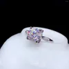 Кластерные кольца изысканный игристый женский кольцо Moissanite Women's 925 Серебряный день рождения подарок на день рождения Sparkle лучше, чем помолвка алмаза