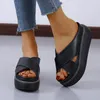 Pantoufles grande taille sandales femme été vêtements de plein air chaussures pour femmes bout ouvert plate-forme imperméable talon incliné sandale à fond épais