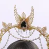 Baroque Heart Halo Headpiece Women Gothic Lolita Tiara Crown Headband Cosplay Godmother's Virgin Mary Headdress