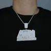 Pendant Necklaces Iced Out Bling 5A CZ Letters ATM Addicted To Money Pendant Necklace 2 Colors Cubicz Zircon Men's HipHop 5mm Tennis Chain Jewelry 230830