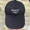 2024 New Ball Caps Freen becky Same Letter NINETY TWO Hat Embroidered Cotton Pure Black Baseball Cap Breathable Sun Visor Protection 230830