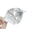 Storage Bags (Open Length 24 -30 Cm) One Side Clear Foil Shiny Silver Stand Up Bag Food 25Pcs Factory Wholesale Price