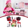 Kitchens Play Food 22 23 Pcs House Kitchen Toys Simulation Kitchenware Early Education Red for Kids Girl Cooking 230830