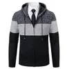 Mens Sweaters Sweater Coat Hooded Faux Fleece Outdoor Spell Tricolor Brushed Fashion 230830