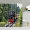 Shower Curtains Natural Scenery Shower Curtain The Train Road Through The Forest Bathroom Decor Bath Screen Waterproof Fabric Curtains Set R230830